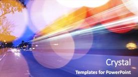 Presentation with traffic - Audience pleasing presentation theme consisting of horizontal lines - traffic background blurred motion shallow backdrop and a cobalt blue colored foreground