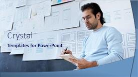  Presentation with professional - Amazing slide deck having horizontal-low-angle-shot backdrop and a sky blue colored foreground