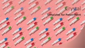  Presentation with green shadow - Cool new PPT theme with horizontal-medical-pattern-from-disposable backdrop and a coral colored foreground