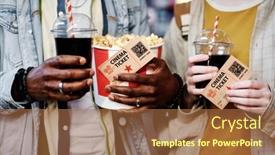  Presentation with movie popcorn - Presentation enhanced with horizontal-medium-section-shot background and a red colored foreground