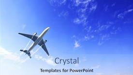  Presentation with jet airplane - Presentation theme enhanced with horizontal-nature-background-with-aircraft background and a  colored foreground