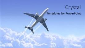  Presentation with jet plane - Presentation theme having horizontal-nature-background-with-aircraft background and a light blue colored foreground