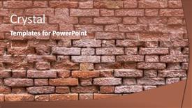  Presentation with red brick wall - Slide set consisting of horizontal-part-of-a-venetian background and a coral colored foreground