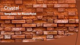  Presentation with red brick wall - Colorful slides enhanced with horizontal-part-of-a-venetian backdrop and a tawny brown colored foreground