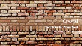  Presentation with red brick wall - PPT theme enhanced with horizontal-part-of-a-venetian background and a coral colored foreground