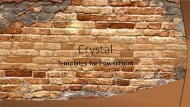  Presentation with red brick wall - Presentation consisting of horizontal-part-of-old-venetian background and a coral colored foreground