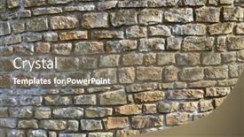  Presentation with brick wall - PPT theme with horizontal-part-of-old-yellow background and a gray colored foreground