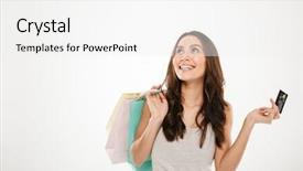  Presentation with horizontal and vertical growth - Presentation consisting of horizontal picture of joyful woman background and a white colored foreground