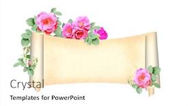  Presentation with red banner - PPT theme enhanced with horizontal-retro-banner-with-branch background and a white colored foreground