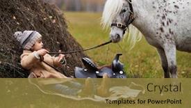  Presentation with shot - Slides consisting of horizontal-shot-of-little-girl background and a gold colored foreground