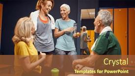  Presentation with health wellbeing - Slide deck enhanced with horizontal-shot-of-people background and a red colored foreground