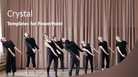  Presentation with dance - Cool new presentation theme with horizontal-shot-of-professional-dancers backdrop and a violet colored foreground