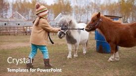  Presentation with farm - Colorful slides enhanced with horizontal-shot-of-unrecognizable-kid backdrop and a coral colored foreground