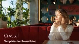  Presentation with shot - Cool new PPT layouts with horizontal-shot-of-young-caucasian backdrop and a wine colored foreground