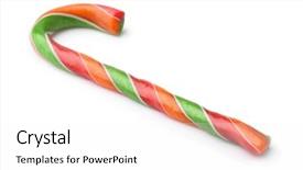  Presentation with cane - Amazing theme having horizontal stripes - colorful hard striped candy cane backdrop and a white colored foreground