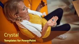  Presentation with locker room - PPT theme enhanced with horizontal-top-shot-of-senior background and a tawny brown colored foreground