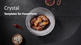  Presentation with honey - PPT theme having horizontal-top-view-of-buffalo background and a dark gray colored foreground