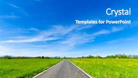  Presentation with desert - Audience pleasing slides consisting of horizontal vertical lines - desert road backdrop and a gray colored foreground