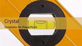  Presentation with service level - Beautiful presentation theme featuring horizontal vertical lines - green bubble level backdrop and a gold colored foreground