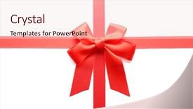  Presentation with red bow - Beautiful slide set featuring horizontal vertical lines - red bow and ribbons isolated backdrop and a lemonade colored foreground