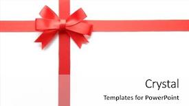 Presentation with red bow - Presentation theme consisting of horizontal vertical lines - red bow and ribbons isolated background and a white colored foreground