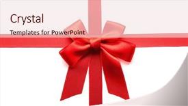  Presentation with red bow - Colorful theme enhanced with horizontal vertical lines - red bow and ribbons isolated backdrop and a lemonade colored foreground