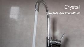 Presentation with water tap - Amazing presentation theme having horizontal-view-of-the-silver backdrop and a gray colored foreground
