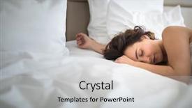  Presentation with being a single woman - Amazing PPT theme having hormone - beautiful young woman sleeping backdrop and a light gray colored foreground