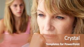  Presentation with hormone - Theme having hormone - unhappy mother with teenage girl background and a coral colored foreground