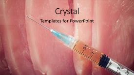  Presentation with hormone - PPT layouts having hormone manipulation with syringe background and a coral colored foreground