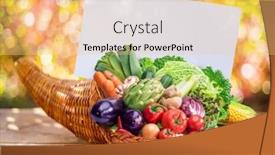  Presentation with organic - Presentation design consisting of horn-of-plenty-with-fresh background and a  colored foreground