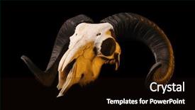  Presentation with black death - Presentation design enhanced with horns isolated on black background and a black colored foreground