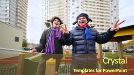  Presentation with residential - Beautiful slide deck featuring elk horns pose near residential backdrop and a tawny brown colored foreground