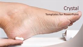  Presentation with dry - Audience pleasing presentation theme consisting of horny - female hands treating dry feet backdrop and a lemonade colored foreground