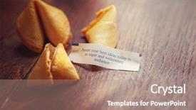  Presentation with fortune cookie - Colorful PPT theme enhanced with horoscope - fortune cookie with fortune present backdrop and a coral colored foreground