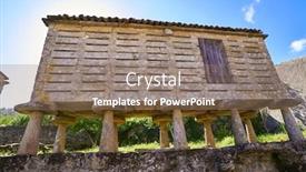  Presentation with spain - Cool new PPT layouts with horreo-in-sardineiro-near-finisterre backdrop and a coral colored foreground