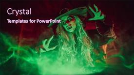  Presentation with light green - Slides with horrible-old-witch-brews-potion background and a wine colored foreground