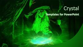  Presentation with light green - Audience pleasing presentation consisting of horrible-old-witch-brews-potion backdrop and a forest green colored foreground