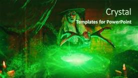  Presentation with light green - Cool new PPT layouts with horrible-old-witch-brews-potion backdrop and a forest green colored foreground