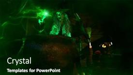  Presentation with light green - Presentation theme featuring horrible-old-witch-casts background and a black colored foreground