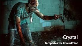  Presentation with old house - Amazing presentation design having horrible scary zombie man backdrop and a black colored foreground