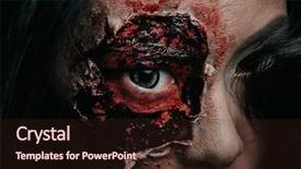  Presentation with zombie - Amazing presentation theme having horrible scary zombie woman backdrop and a wine colored foreground