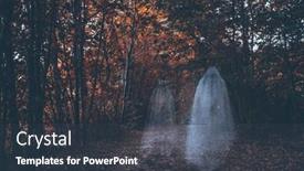  Presentation with enchanted forest - PPT theme enhanced with horror-background-of-a-ghostly background and a tawny brown colored foreground