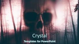  Presentation with foggy forest - Slides enhanced with horror-background-of-a-ghostly background and a navy blue colored foreground