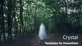  Presentation with ghostly forest - Presentation design having horror-background-of-a-ghostly background and a tawny brown colored foreground