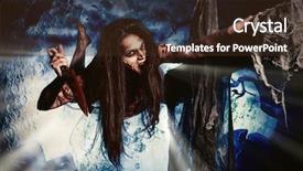  Presentation with vampire - PPT theme consisting of horror blood - bloodthirsty vampire flying background and a wine colored foreground