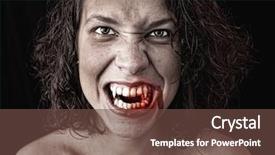  Presentation with vampire - Audience pleasing slides consisting of horror blood - portrait of a female vampire backdrop and a tawny brown colored foreground