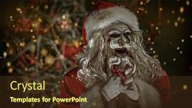  Presentation with scary christmas - PPT theme with horror-christmas-and-new-year background and a tawny brown colored foreground