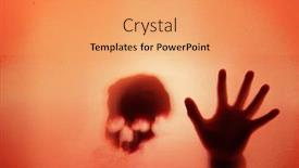  Presentation with horror - Presentation design having horror-ghost-figure-behind background and a coral colored foreground