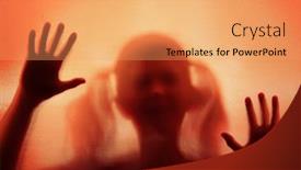  Presentation with horror - Presentation theme featuring horror-ghost-girl-behind background and a yellow colored foreground